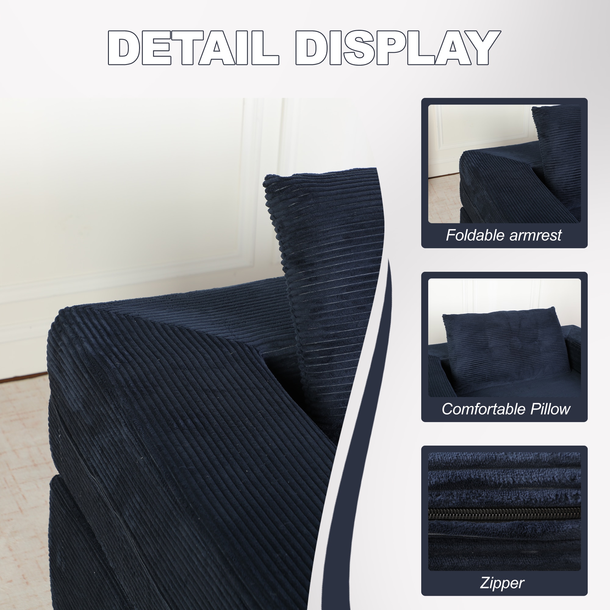 Orthopaedic Compression Sofa Bed For Adults And Pets Dark Blue_voghion.com